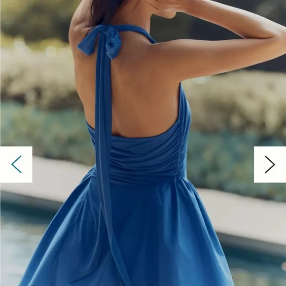 Blue Halter Button-Down Dress
CELANDINE HALTER BUTTON-FRONT MINI DRESS Large - Picture 4 of 4